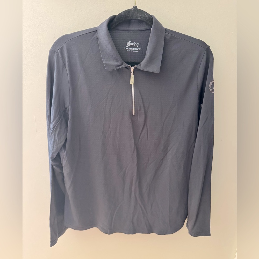 Custom Embroidered Golf Apparel SWING Bette & Court Black Long Sleeve Polo XL
